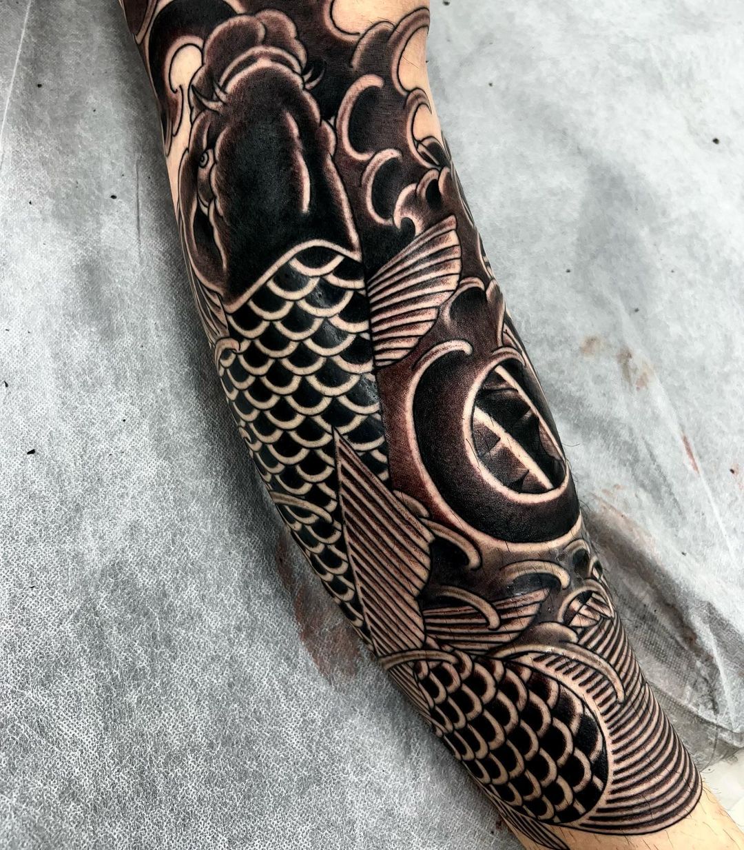Koi fish tattoo design by horihide irezumi