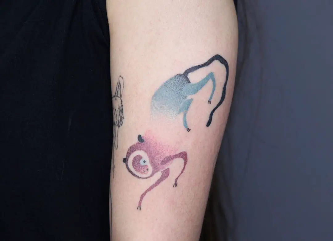 Minimal monkey tattoo design by teektura tattoo