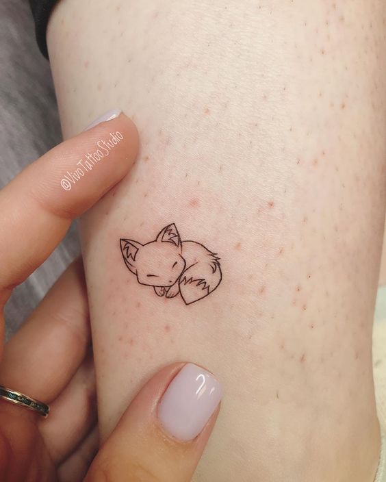 Minimalistic fox tattoo 2