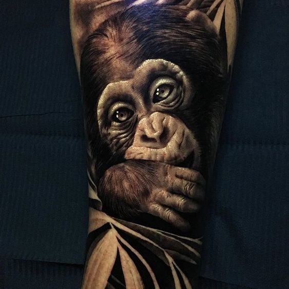 Monkey portait tattoo design 1
