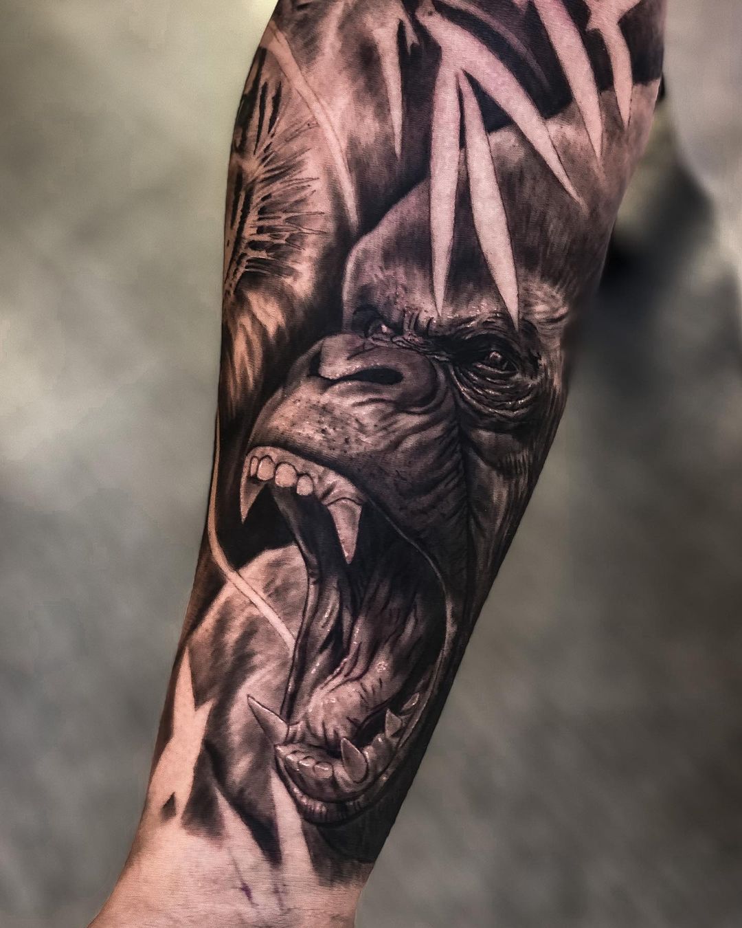 Monkey portarit tattoo design by emanuelpolotattoo