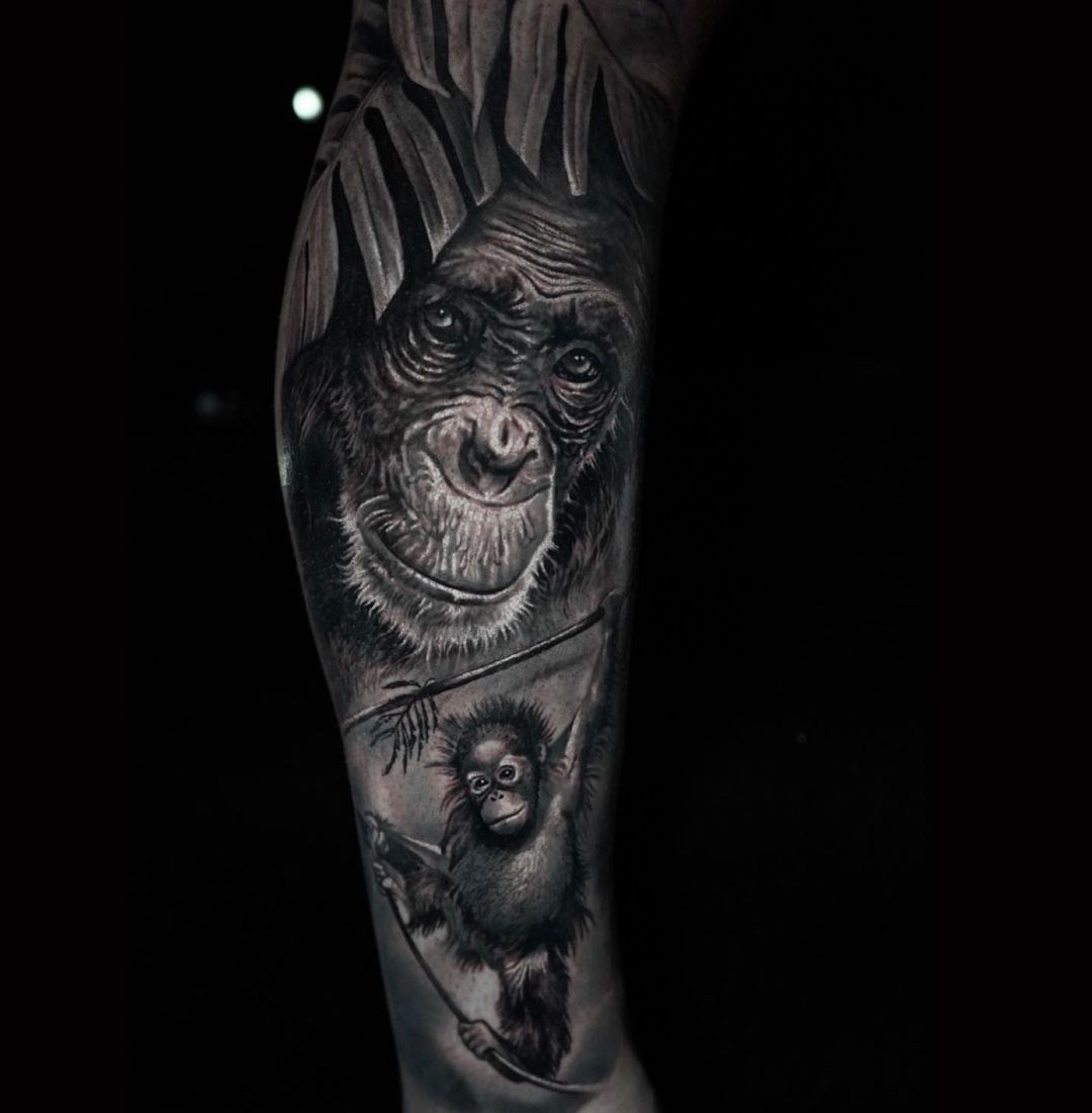 Monkey tattoo design by tattoosbyren