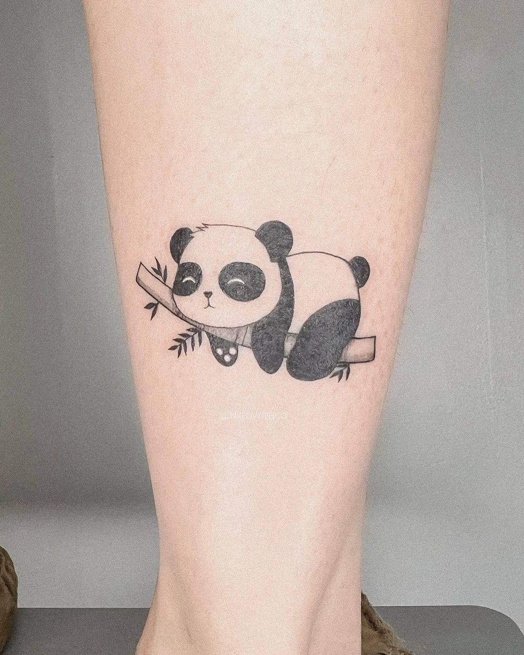 Panda tattoo by inkedwithco