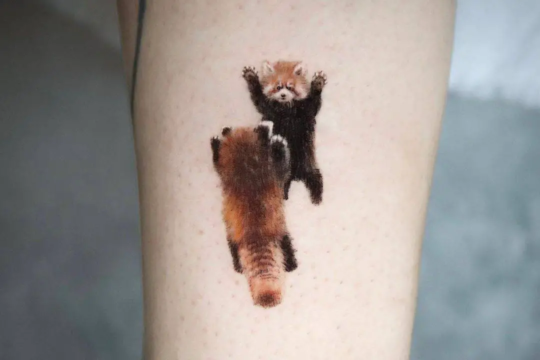 Red panda tattoo by