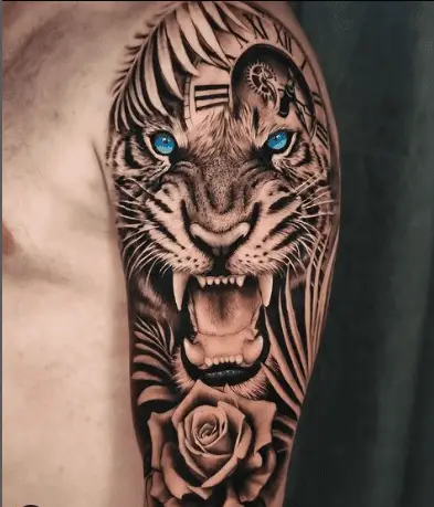 Roaring tiger tattoo by rsilvatattoo