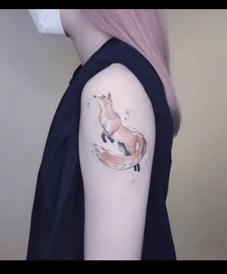 Running fox tattoo by az tattoo studio