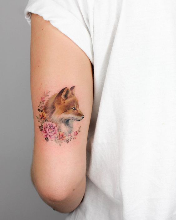Simple fox tattoo design 1