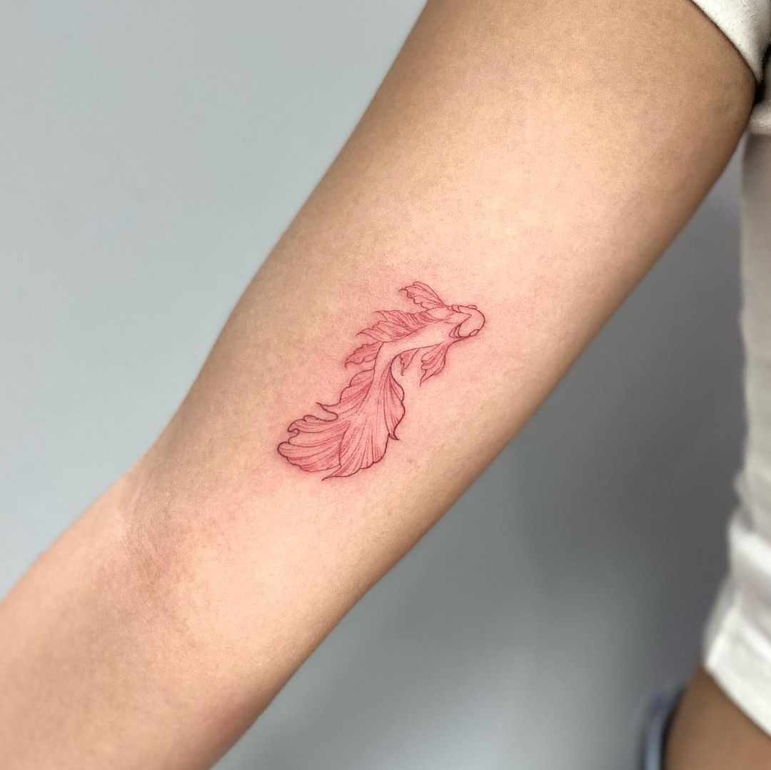Simple koi fish tattoo by mae.tattoo