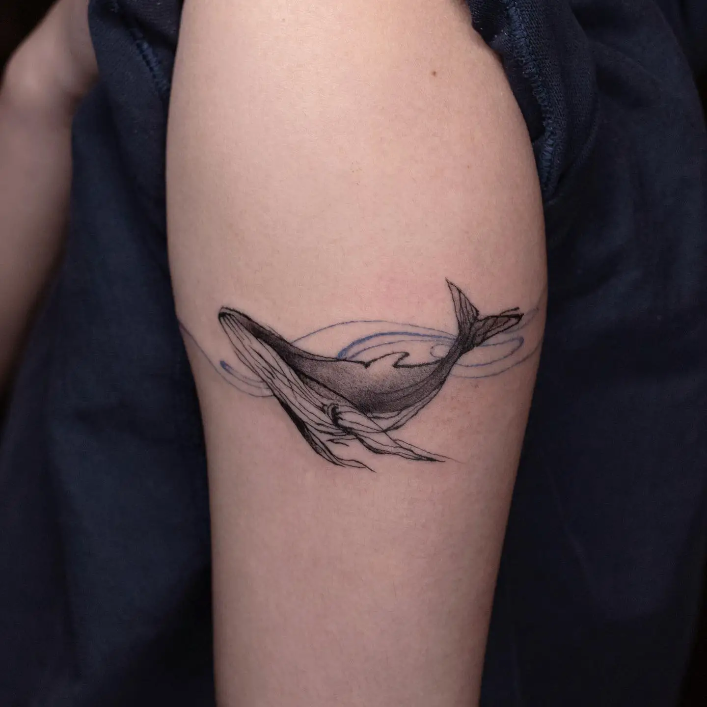 Simple whale tattoo by mr.yang tattoo