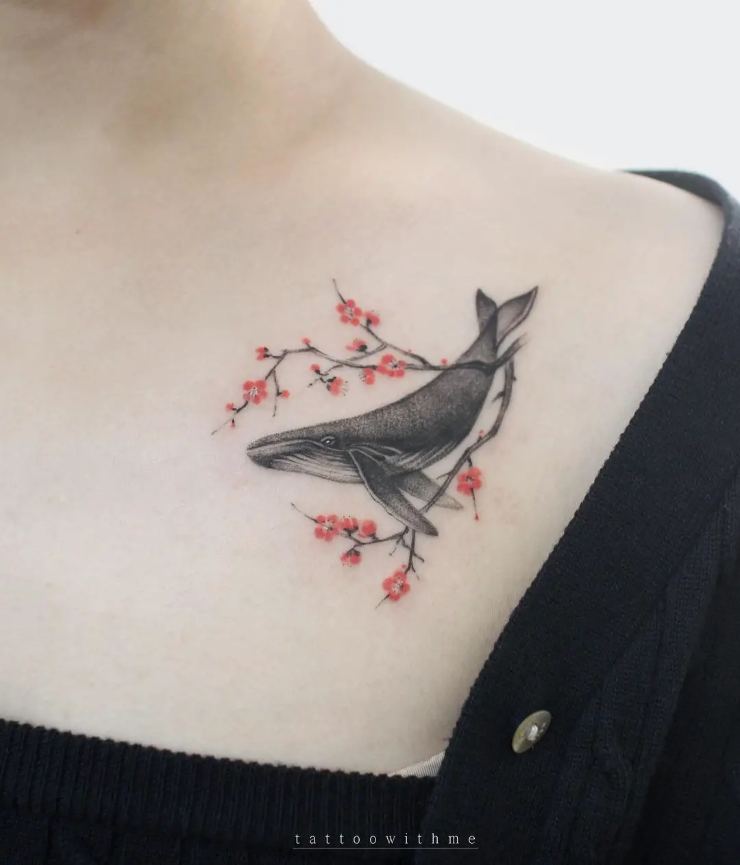 Simple whale tattoo by tattoowithme