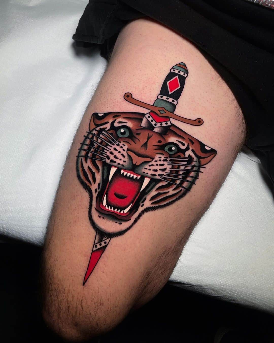 Tiger tattoo by tommigiova tattooer