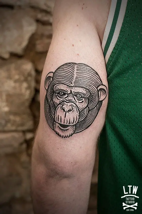 Tribal monkey tattoo design 2