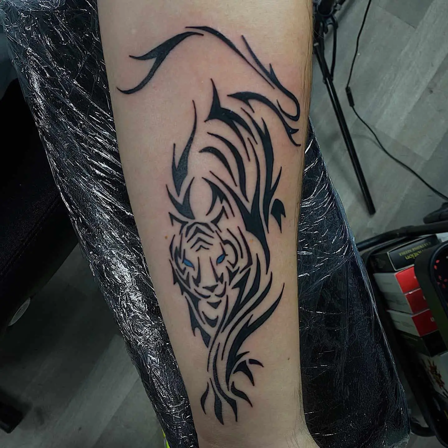 Tribal tiger tattoo by house.inks