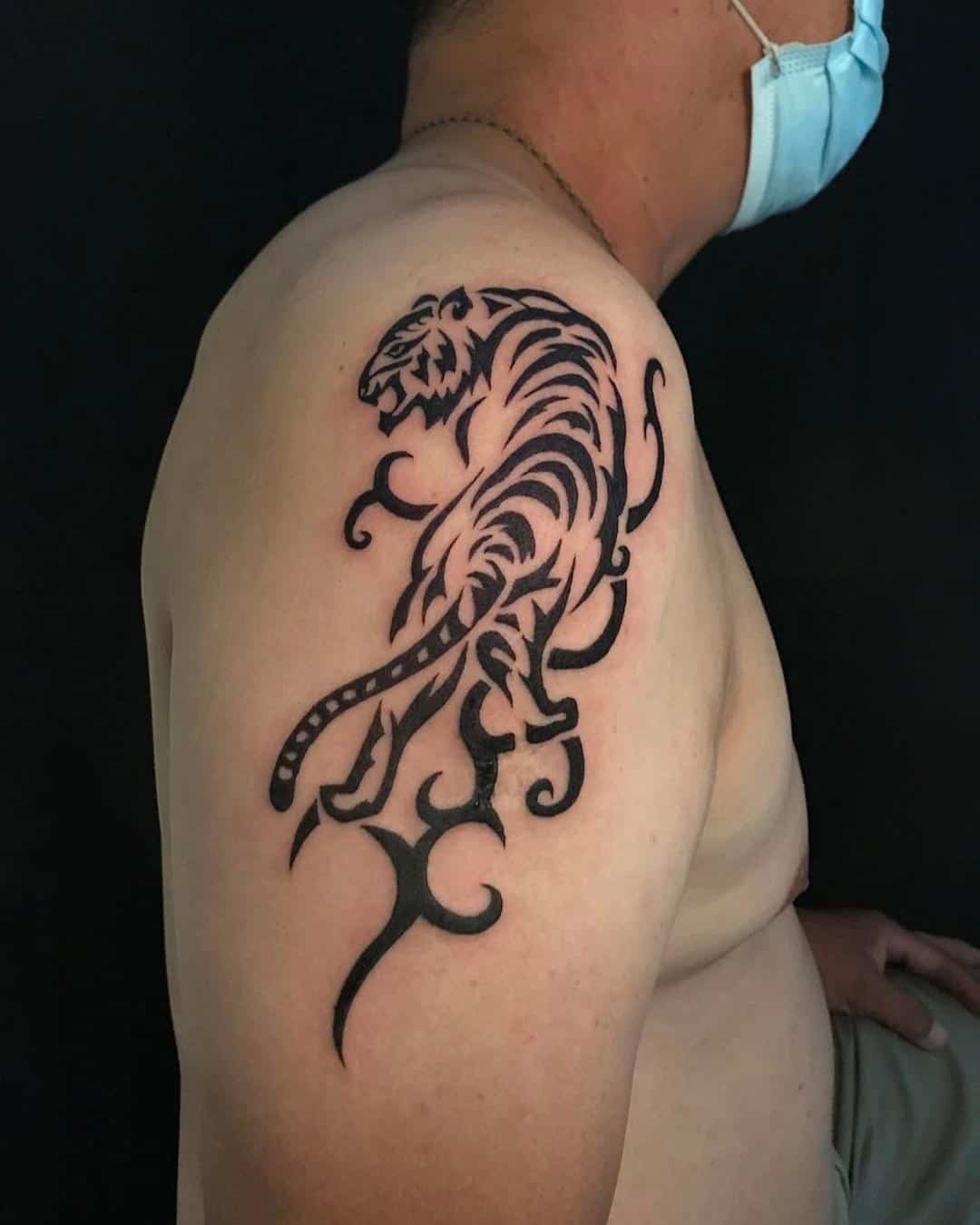 Tribal tiger tattoo design by phillipkhootap2ist