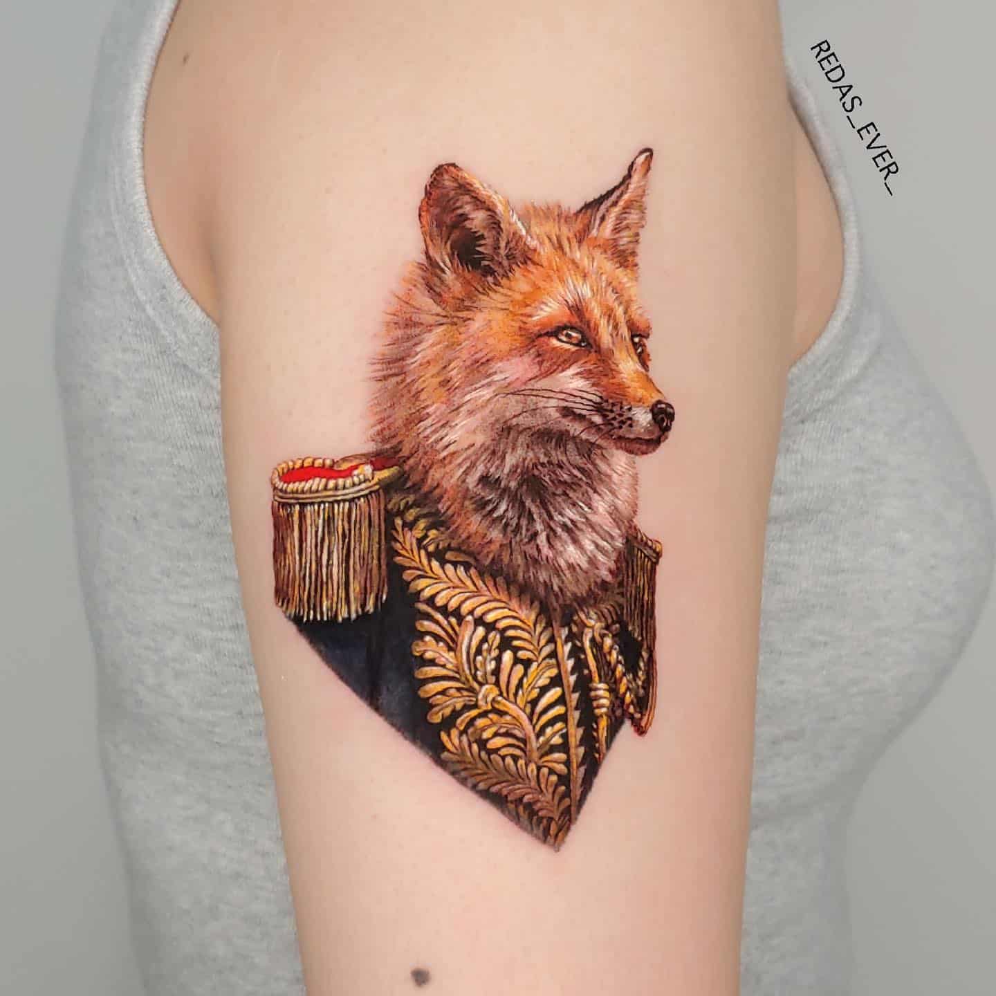 Unique fox tattoo by redas ever
