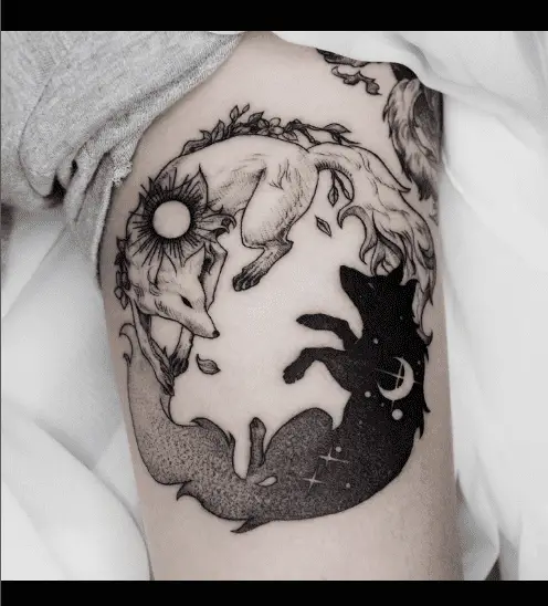 Unique fox tattoo design by nolgida.tattoo