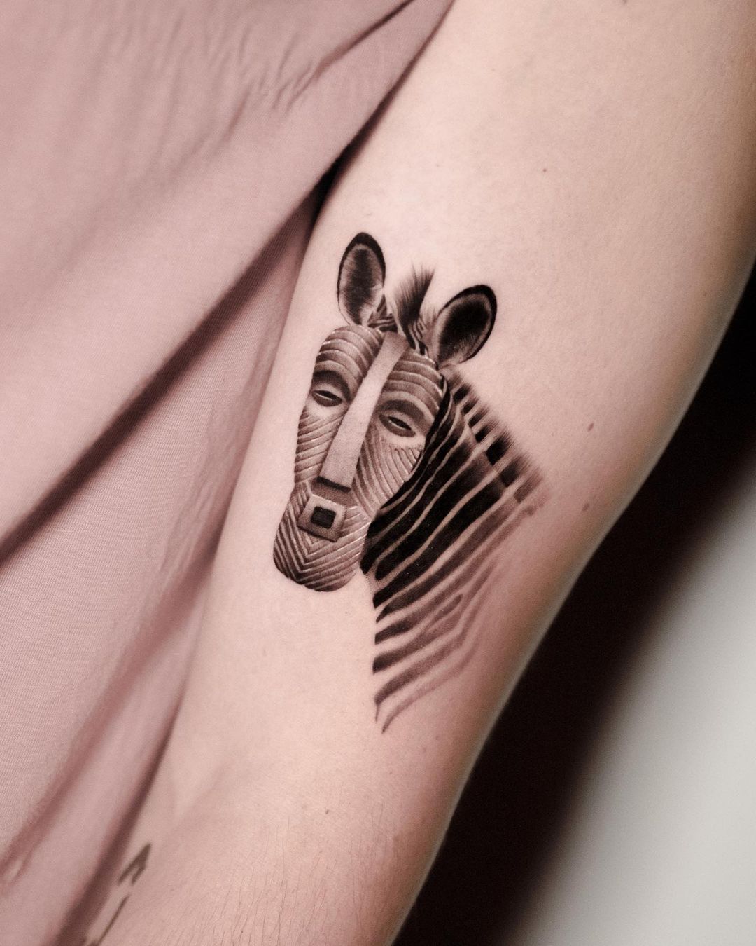 Unique zebra tattoo by ferrantorretatts