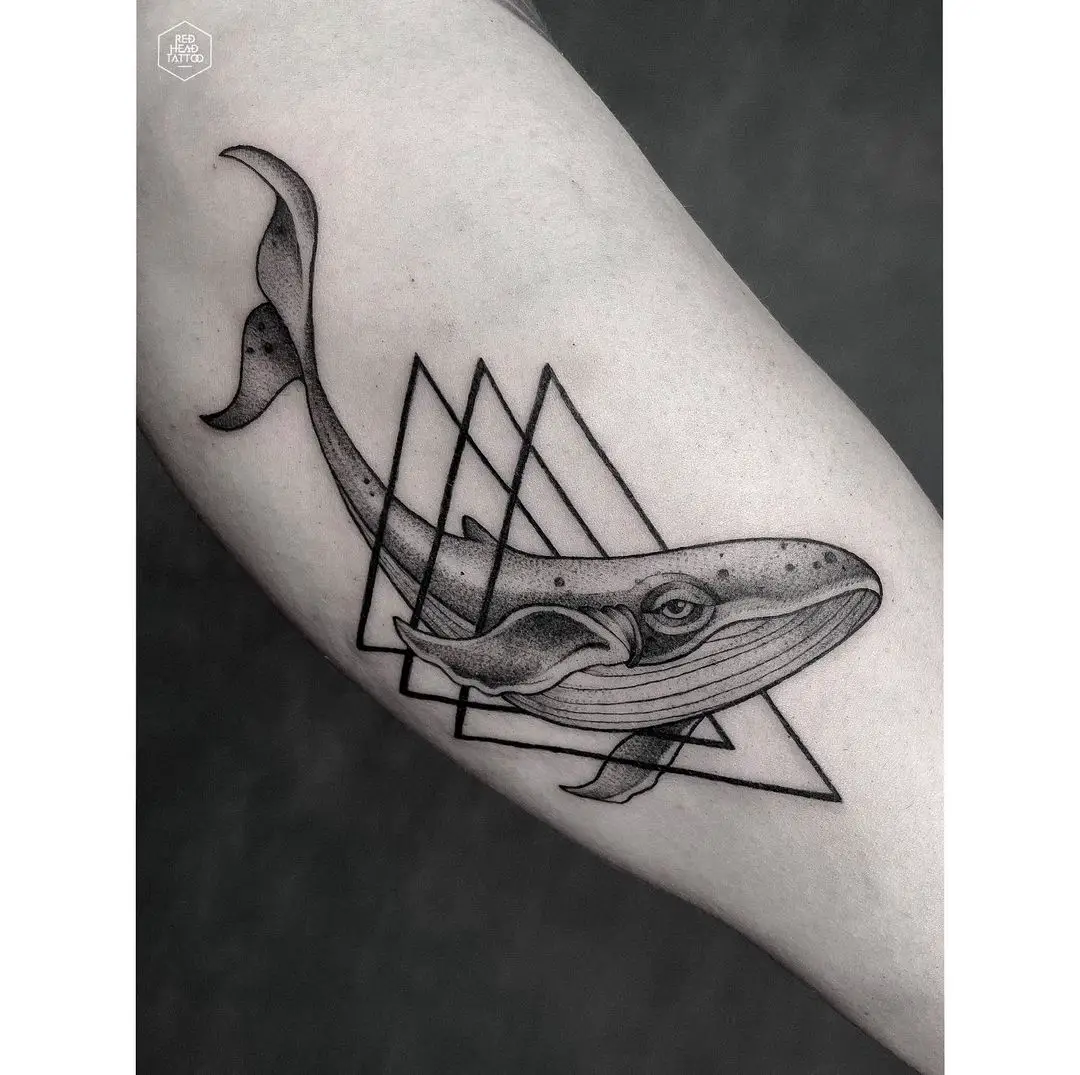 Whale tattoos by red head tattoo