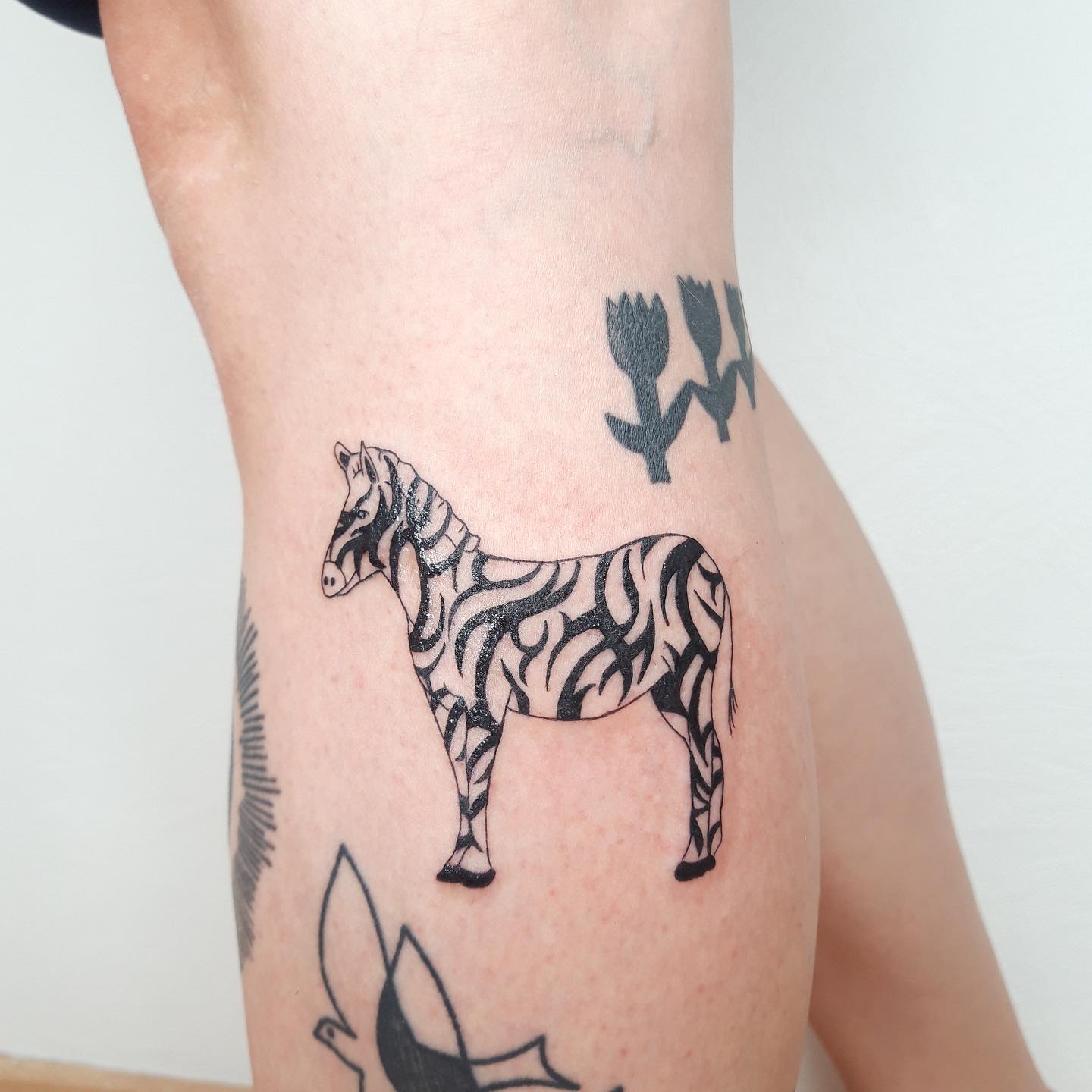 Zebra tatto design by scratchymoontattoos
