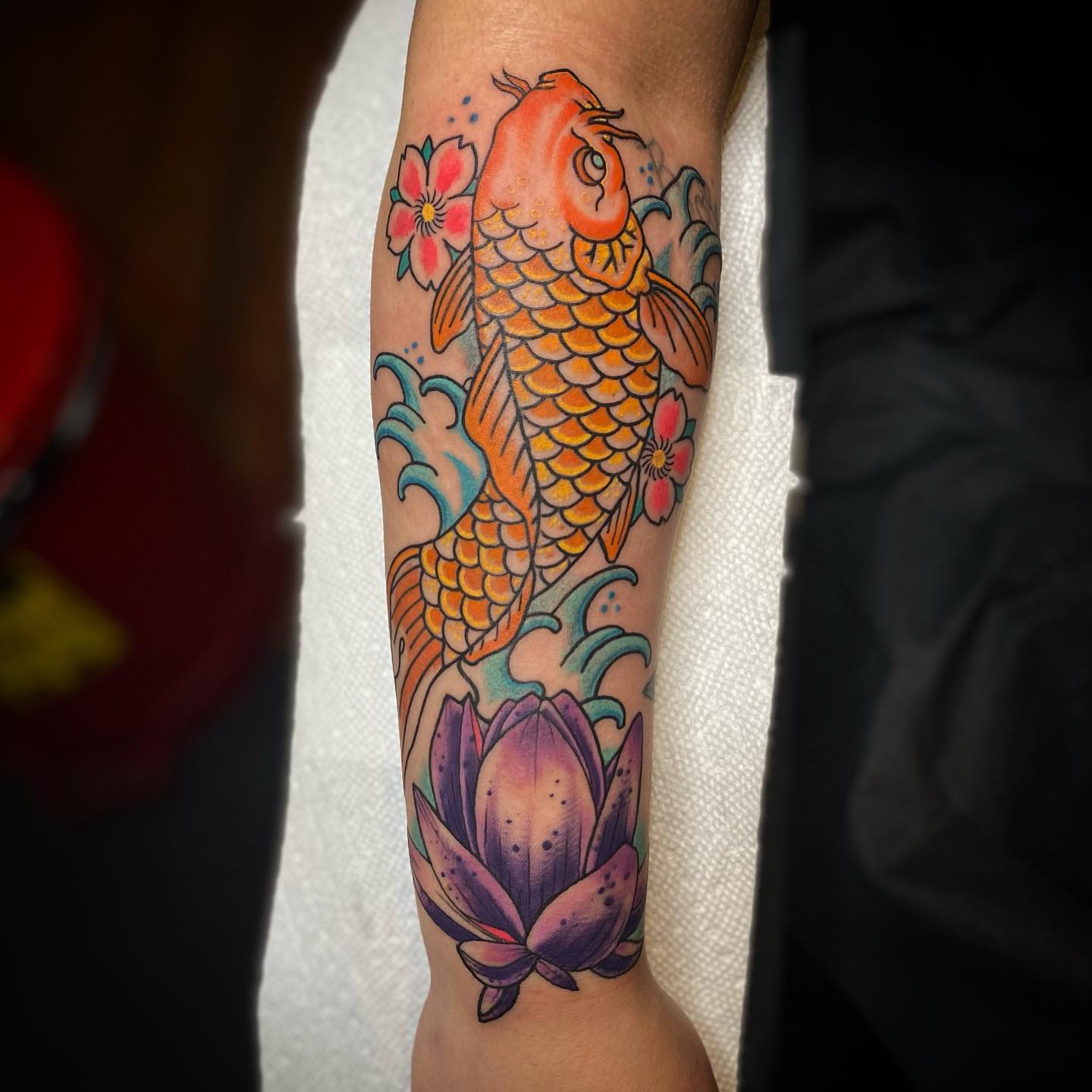 traditional koi fish tattoo design by josebolorinarts