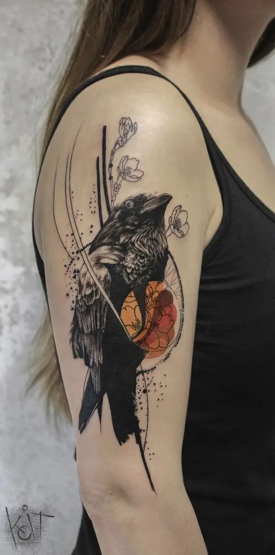 Tattoo uploaded by Nate • Abstract crow tattoo with owl and raven - Tattoo  Chiang Mai #crow #owltattoo #hawk #birdtattoo #finelinetattoo #naturetattoo  #abstracttattoo #BlackworkTattoos #blackworker #Tattoodo #tattoochiangmai  #btattooing #amazingtattoos ...