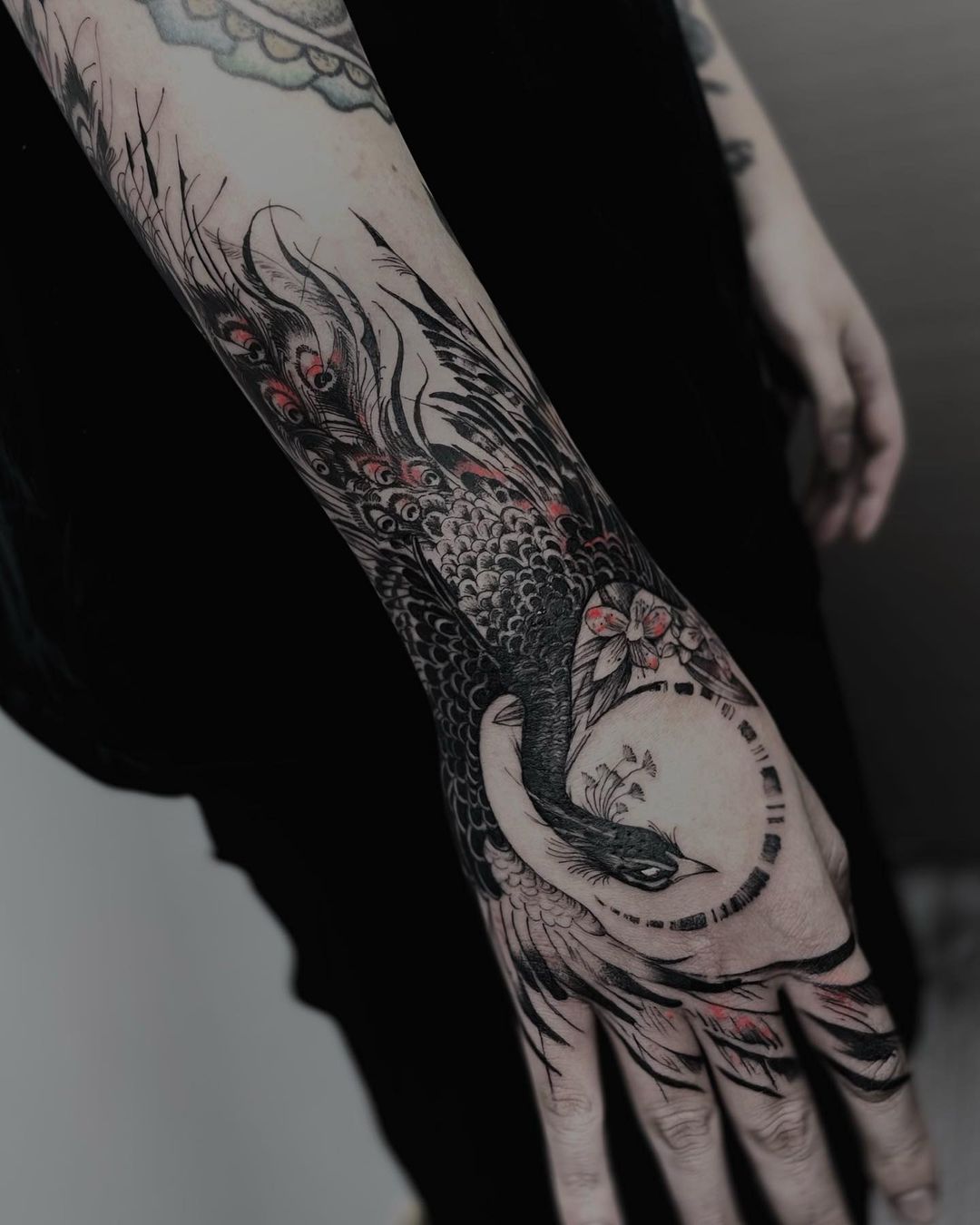Abstract peacock tattoo by nthnight