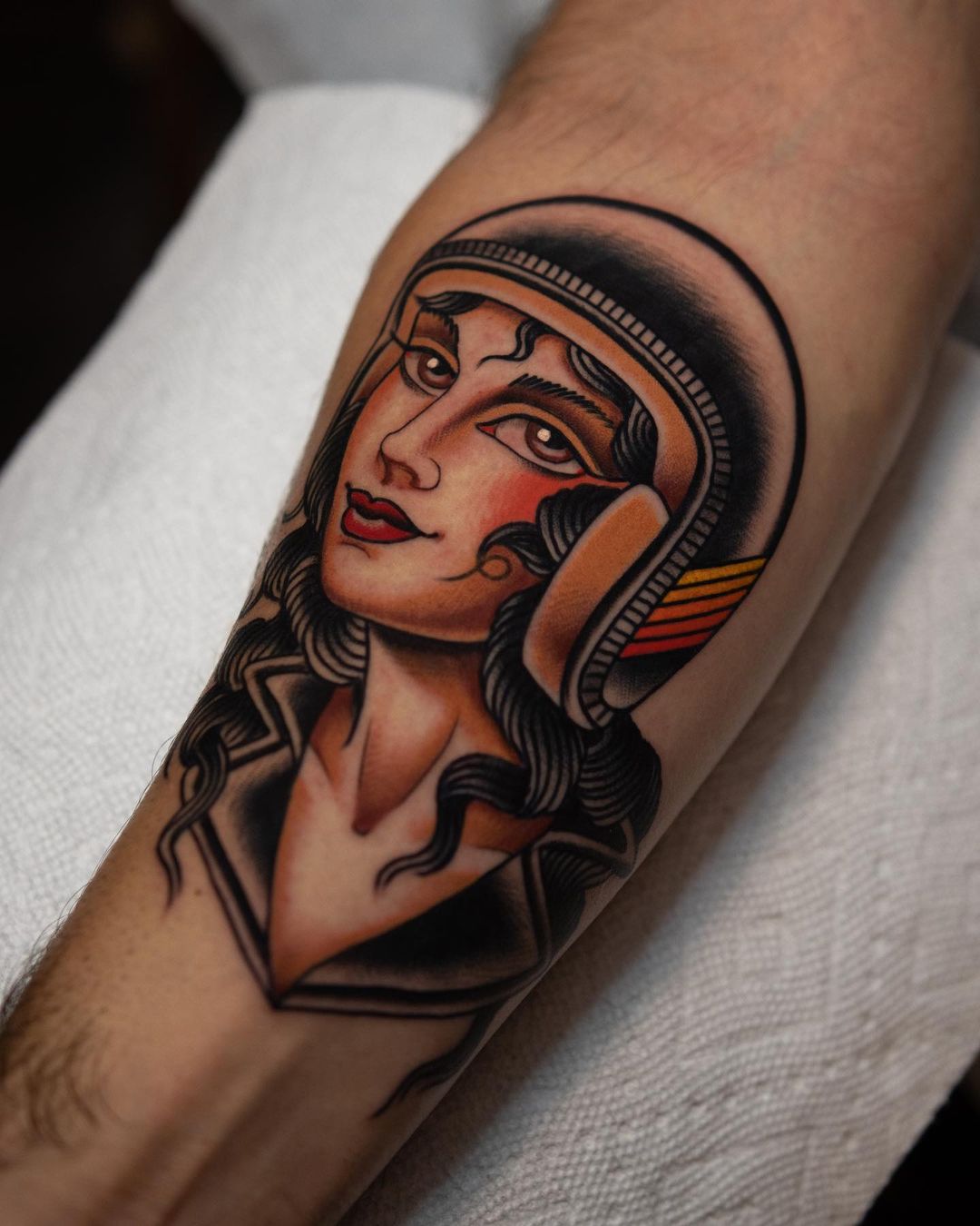 Amazing Traditional girl tattoo by dannyderrick