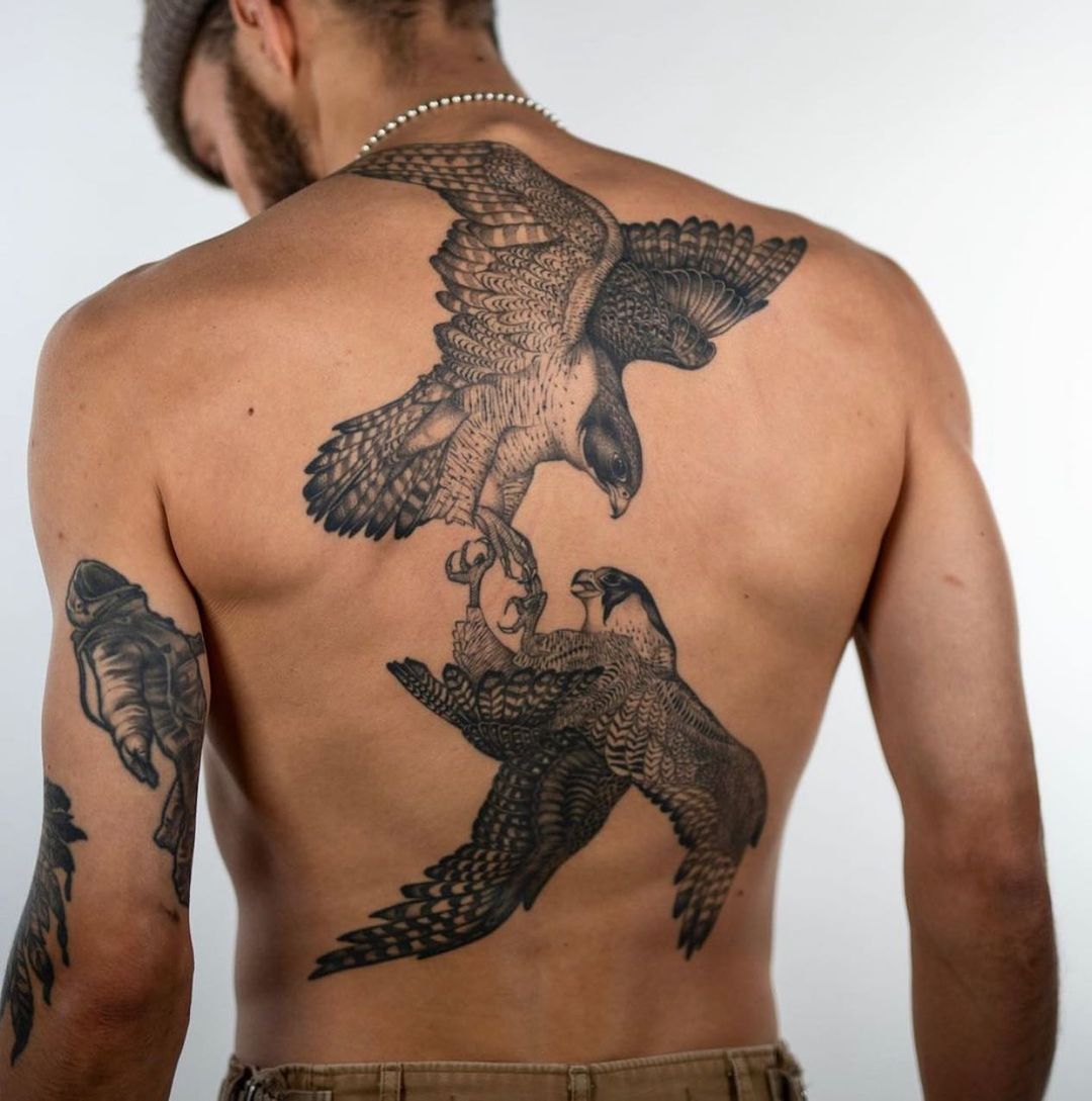 Back eagle tattoo by inklarity official