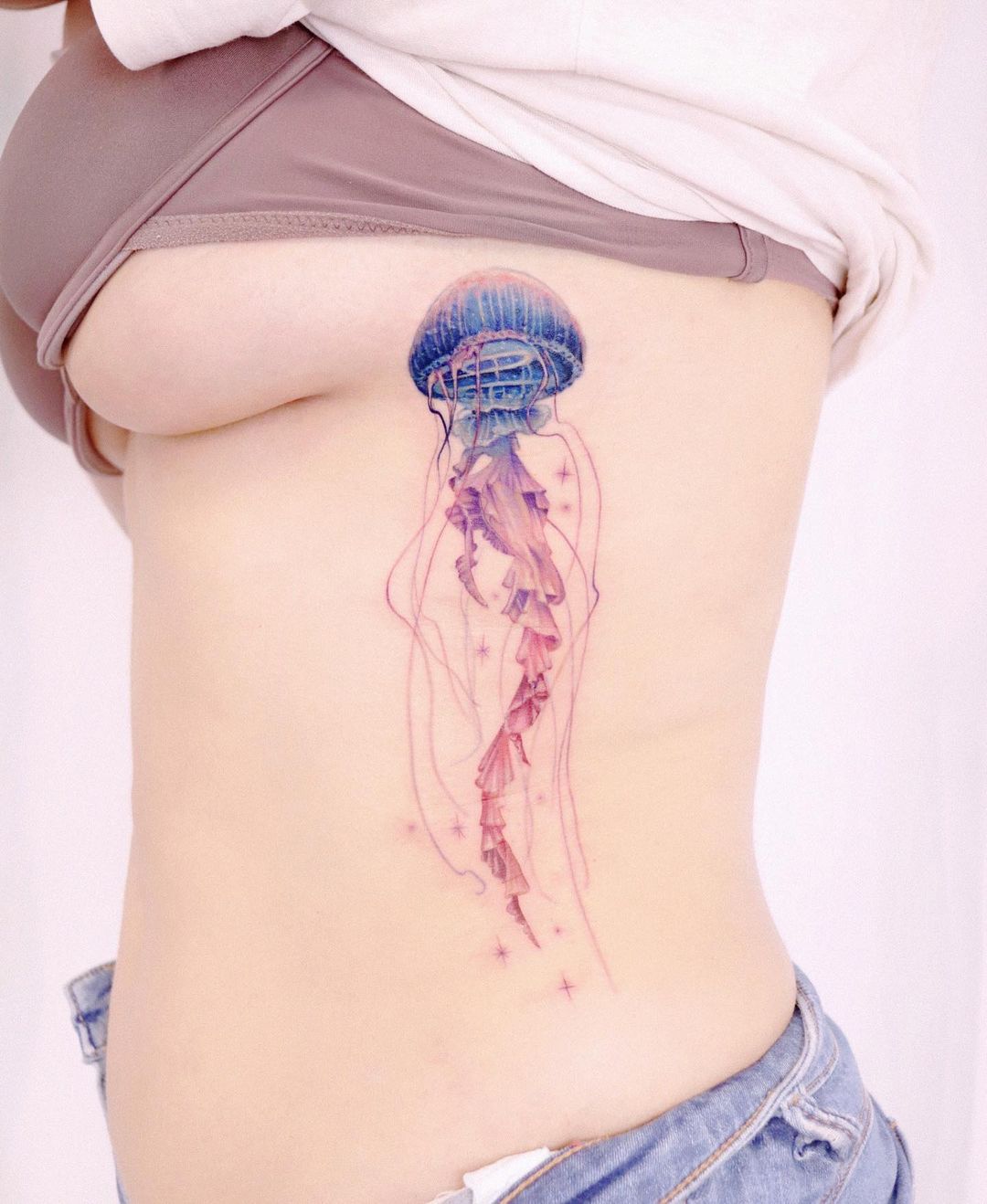 Aged 4 years Watercolor Jellyfish by Svetlyo Owner of Dream Masters  Custom Tattoos in San Francisco CA  rtattoos
