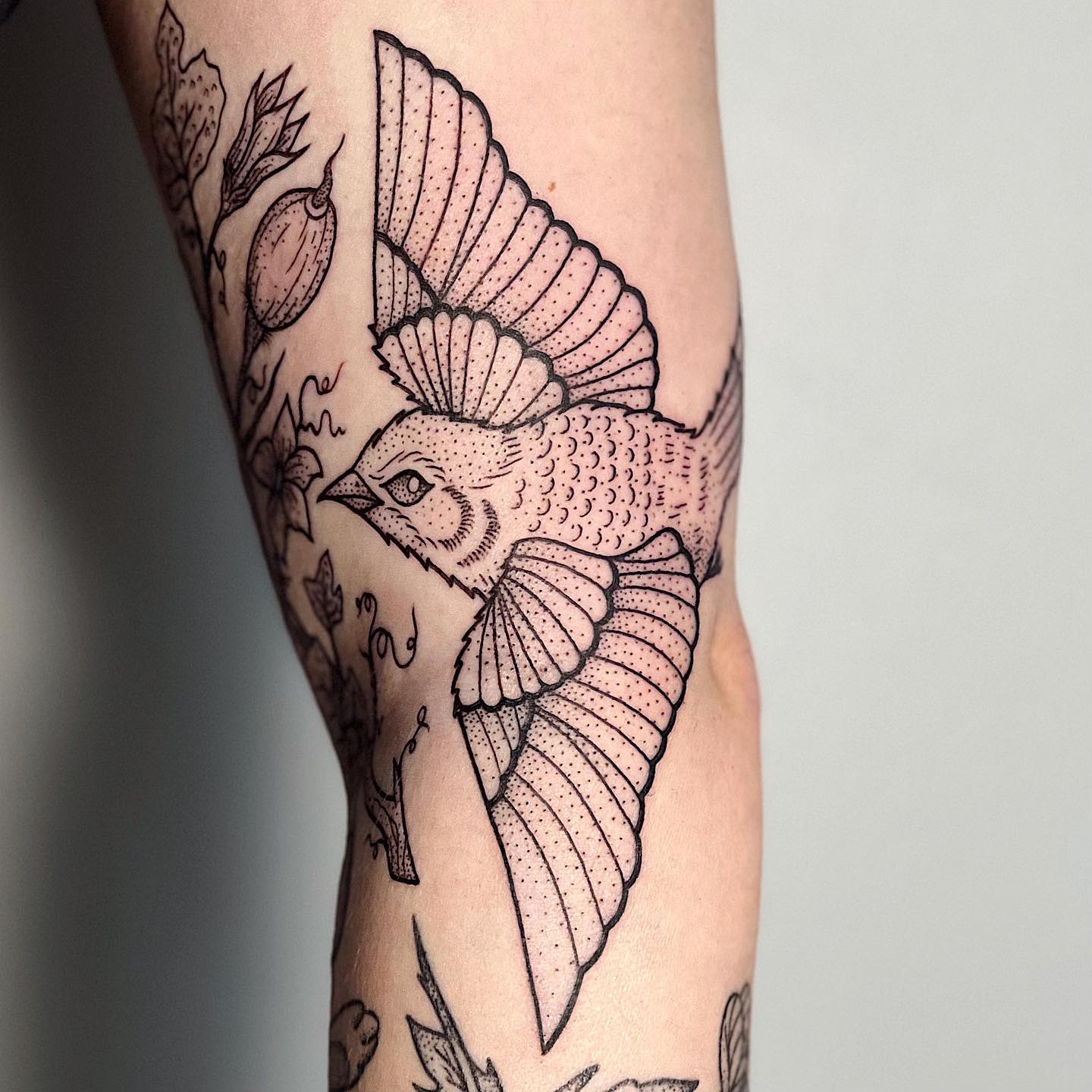Bird tattoo for men by mauraparkesart