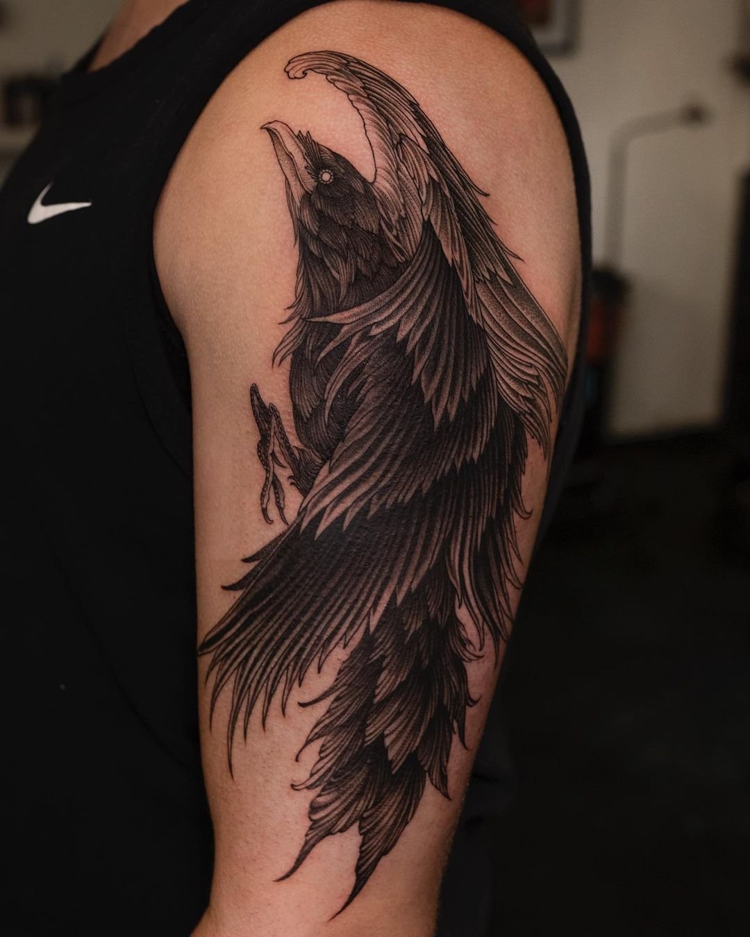 Black crow tattoo by sagaegrim