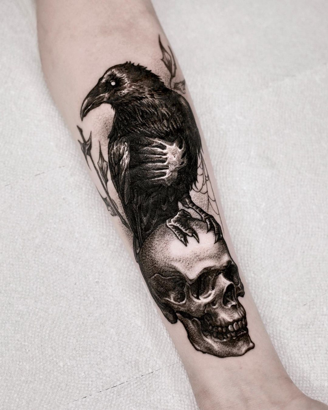 Tattoo Design Graphic Raven Crow Old School Stock Vector  Illustration of  hand black 253717619