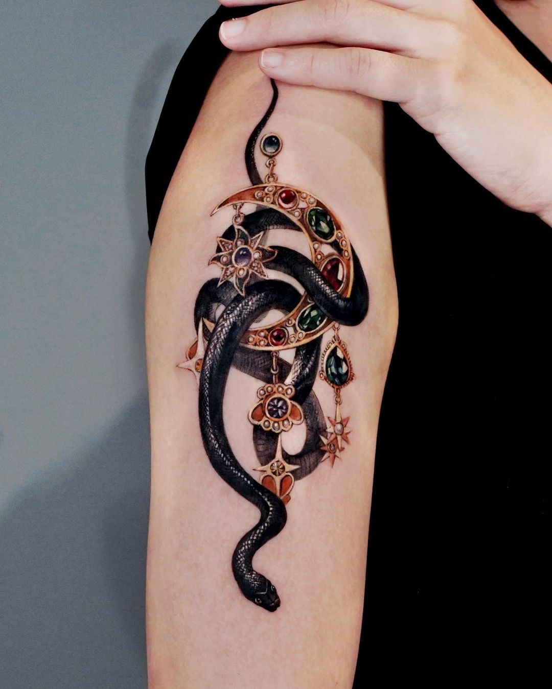 Black snake tattoo by chou ta 1