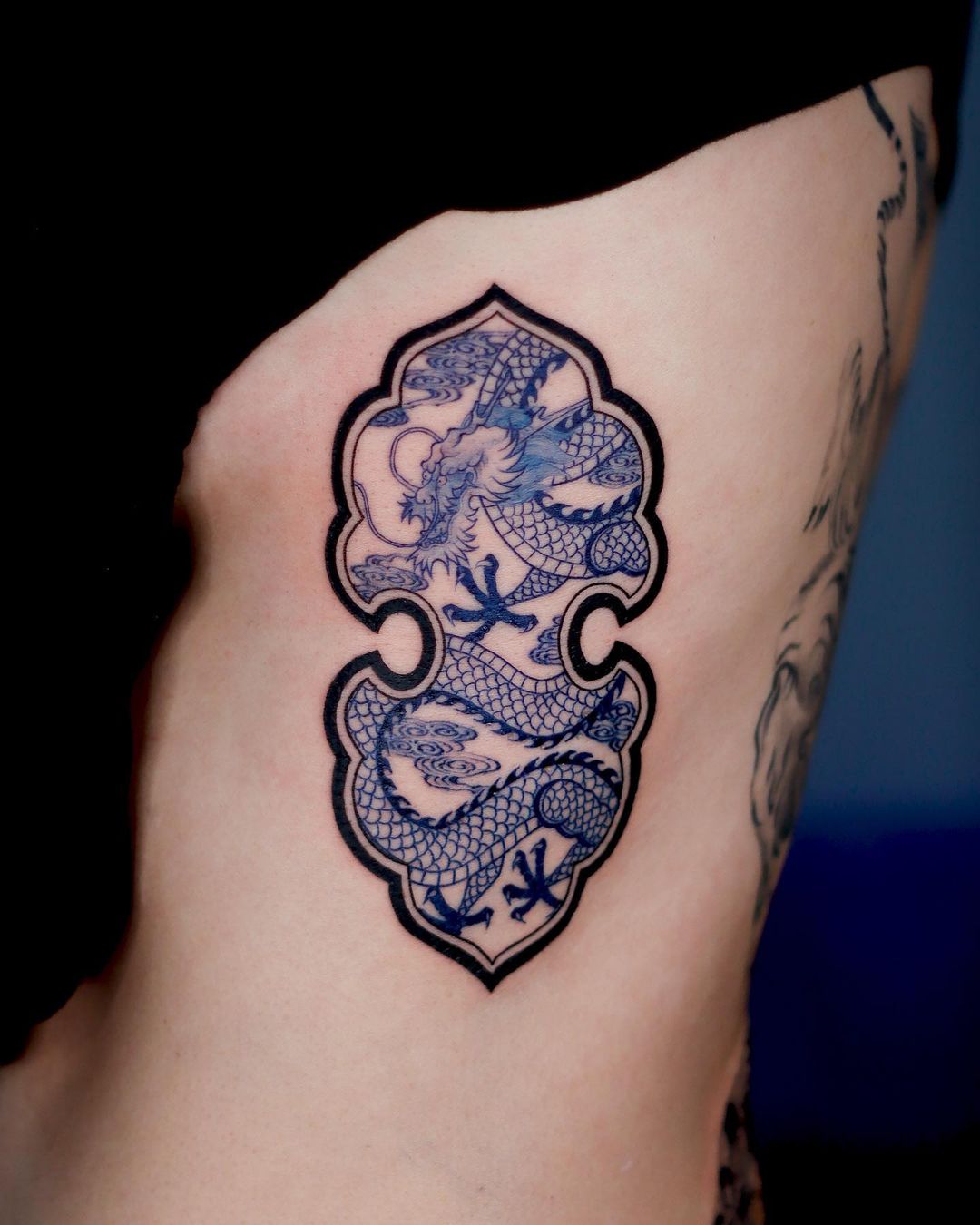 Blue dragon tattoo by saki.Iss