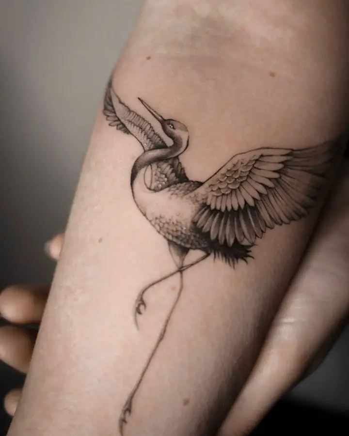 Crane tattoos by the moderndayhippie tattoo