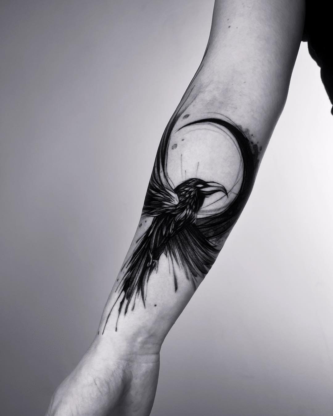 crow tattoo sleeve