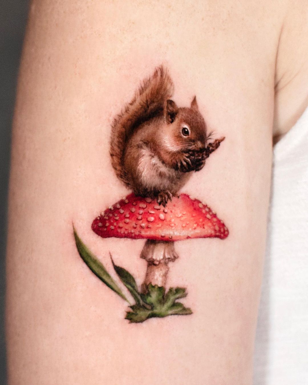 Cute squirrel tattoo by harry color
