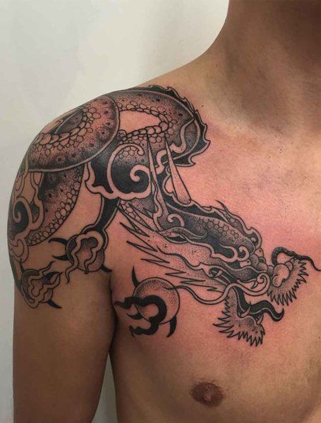 Dragon tattoo on shoulder 1