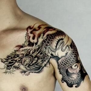 Dragon tattoo on shoulder 2