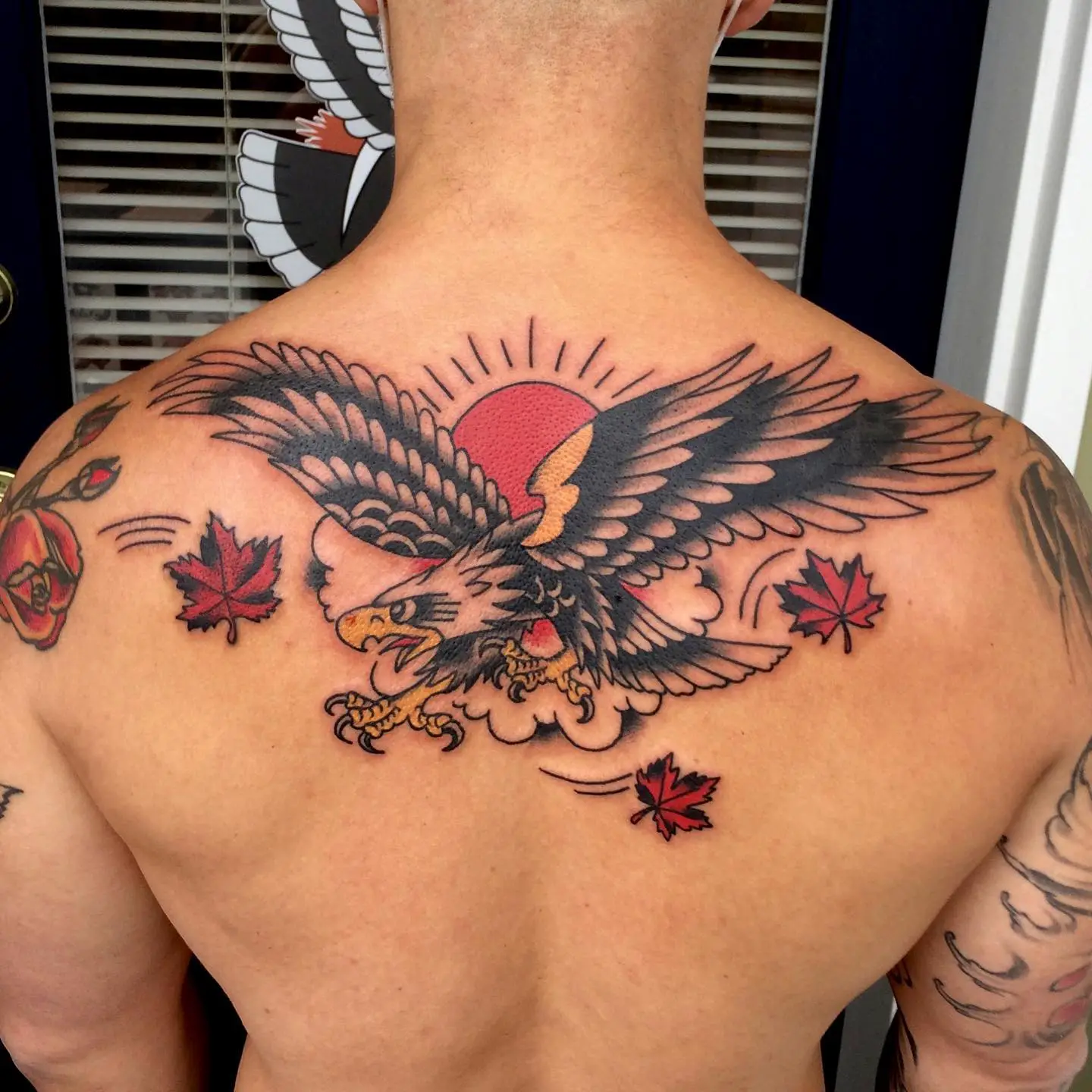 Eagle back tattoo by eagleeyetattoo
