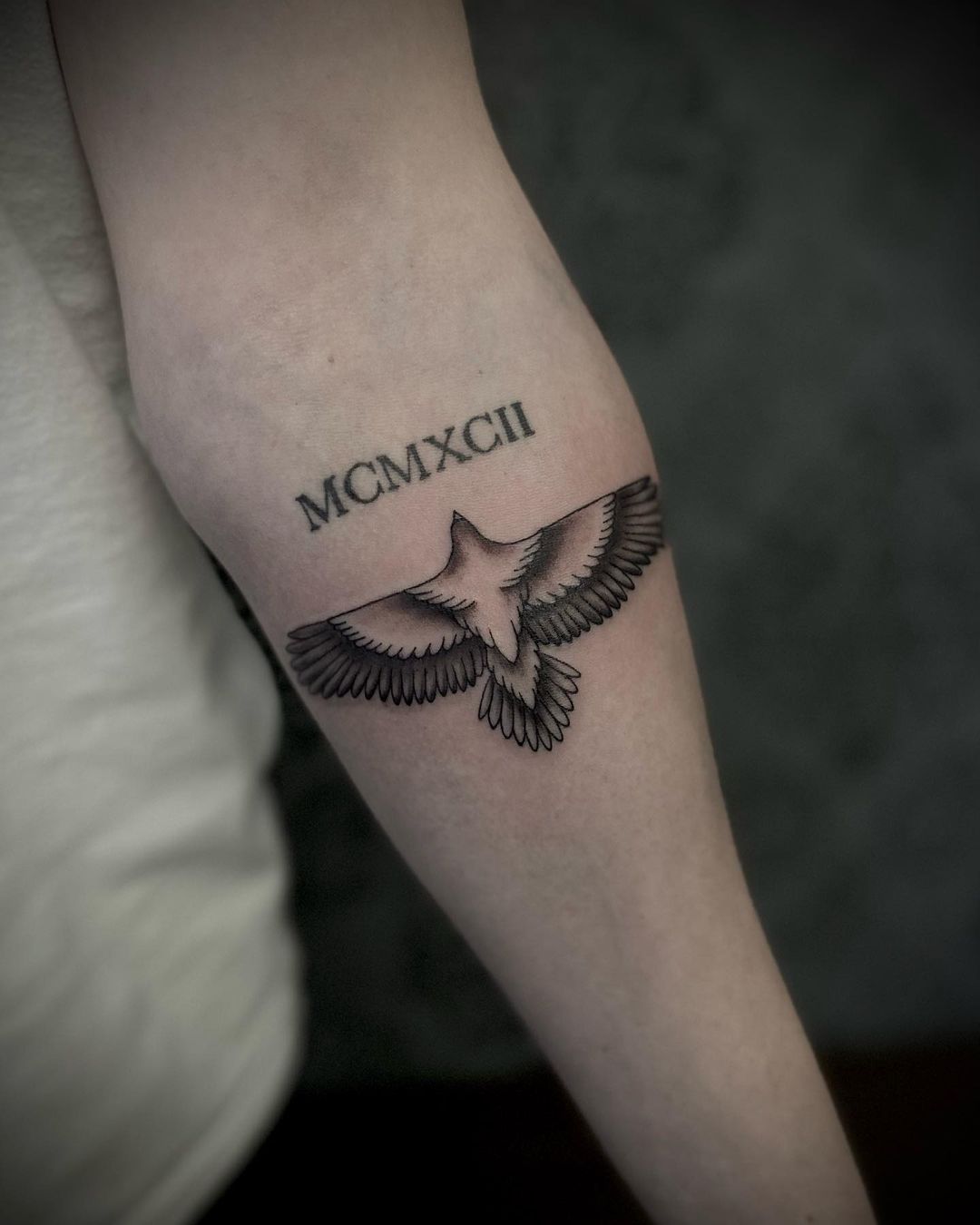 Eagle tattoo on forearm by