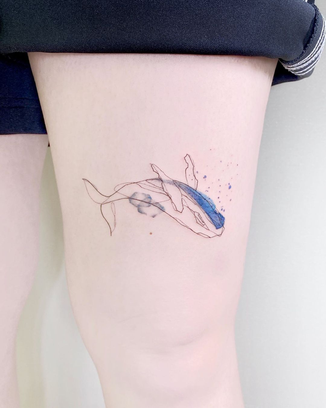 Fineline dolphin tattoo by imfine tat