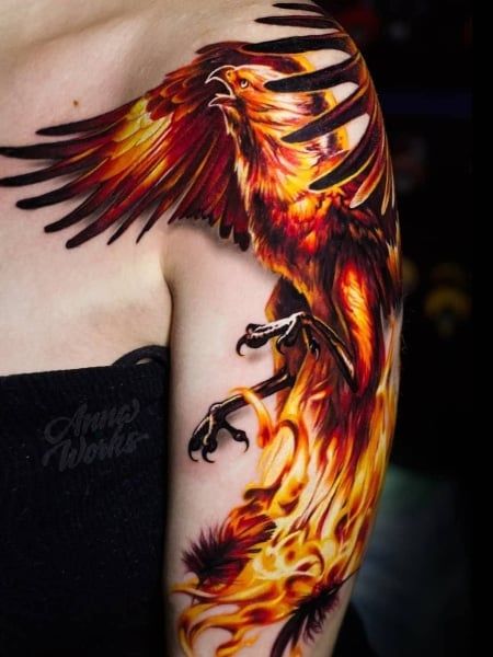Fire phoenix tattoo 2