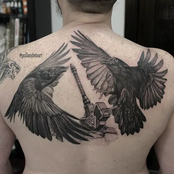 Eagle Pattern Temporary Tattoo. Crow Fake Tattoo. Raven - Etsy
