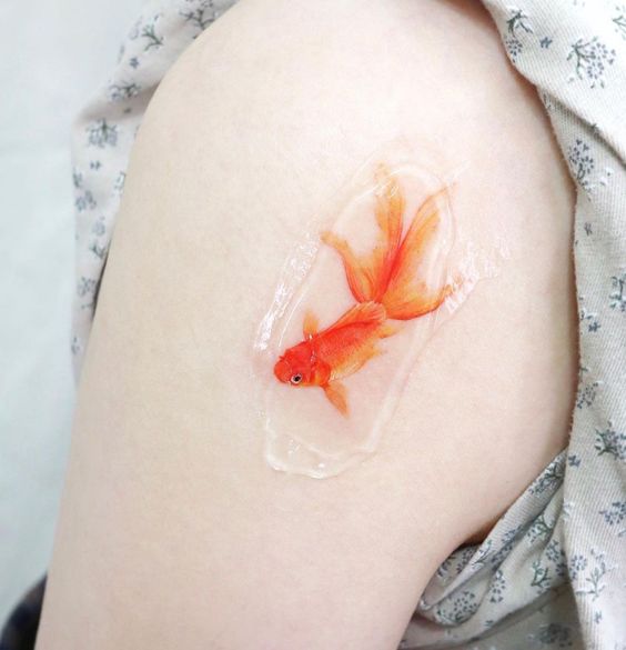 Gold Fish Tattoo 2