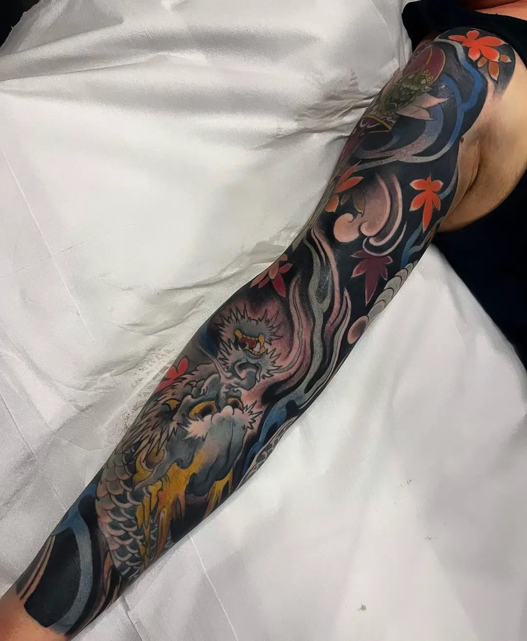 Japanese dragon tattoo by phill.mark .upon .cain .tattoo