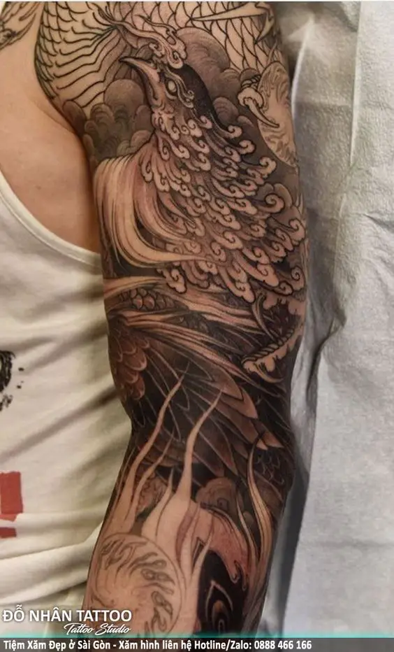 Japanese phoenix tattoo 4