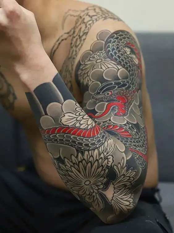 Japanese snake tattoo 1