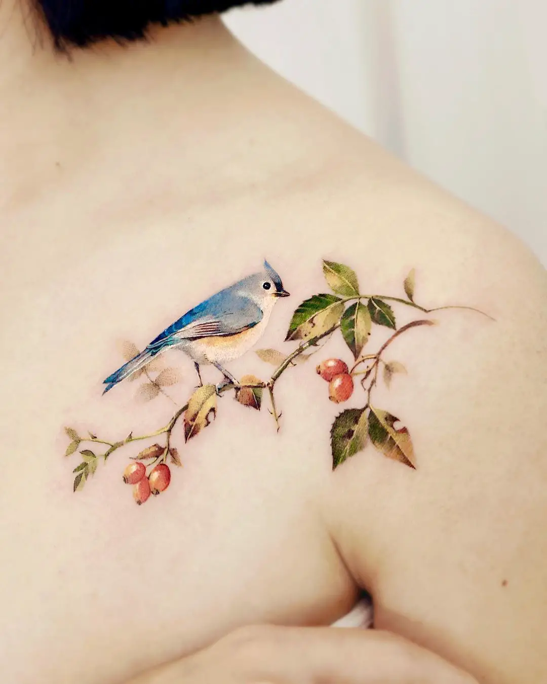 Little bird tattoo by nok ink