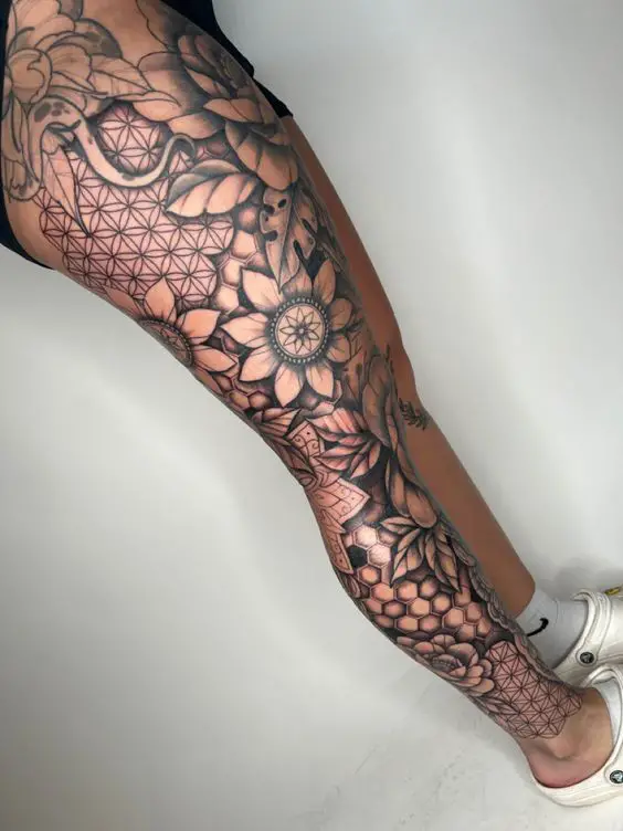 Mandala sunflower tattoo 2